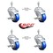 Service Caster 3 Inch Blue Polyurethane Swivel 3/8 Inch Threaded Stem Caster Set with Brake SCC-TS20S314-PPUB-BLUE-TLB-381615-4 - alternate 4
